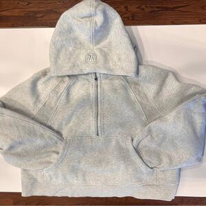 🤿 🤿 Lululemon Athletica Ultra Light Gray 1/2 Zip Scuba with Hood XL/XXL 🤿 🤿